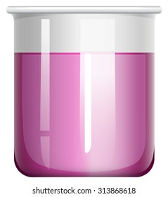 Líquido púrpura en la ilustración del vaso de precipitado
