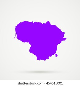 Purple Lithuania Map Illustration