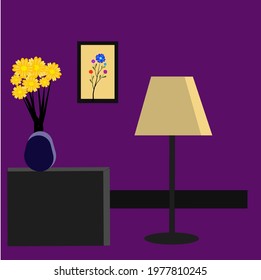 Purple living room in home