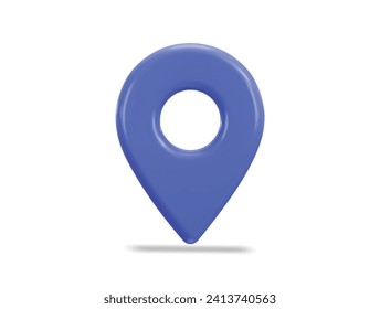 purple location 3d icon of gps pointer or navigation marker vector icon illustration