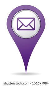 purple location mail icon for web