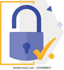 purple lock open vector drawing