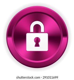 Purple login button with icon on white background