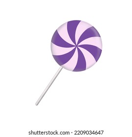 Purple Lollipop candy with Swirl Lines