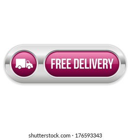 Purple long free delivery button with metallic border