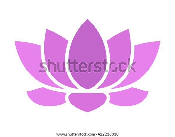 Purple Lotus Flower Blossom Flat Vector Stock Vector (Royalty Free ...