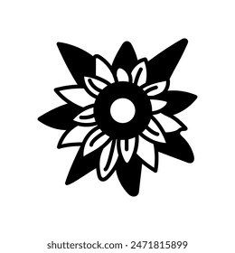 Purple Lotus Glyph Icon, Vector illustration