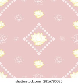 Purple Lotus Seamless Pattern