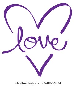 Purple Love Heart