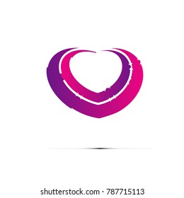 purple love icon logo sign illustration template with purple style isolated