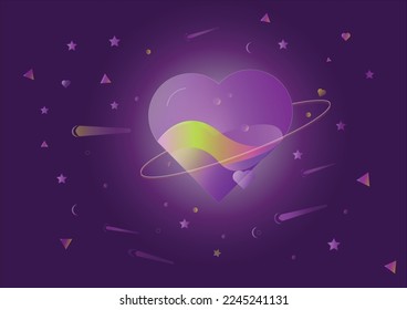 purple love space vector illustration