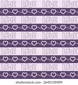 Purple Love Stripe Pattern. Perfect for art and crafts, digital paper, fabric printing, textile printing, packaging, scrapbooking, gift wrap, background and more.
