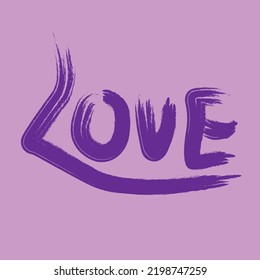 purple love word design illustration