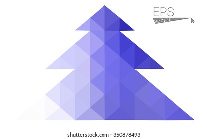 Purple low polygon style christmas tree vector illustration consisting of triangles . Abstract triangular polygonal origami or crystal design of New Years celebration. Isolated on white background. Purple low polygon style christmas tree vector illustration consisting of triangles . Abstract triangular polygonal origami or crystal design of New Years celebration. Isolated on white background.