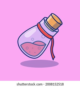 Purple lucky potion bottle illustration design. Premium isolated object design concept