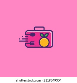 Icono de vector editable de caja de almuerzo púrpura