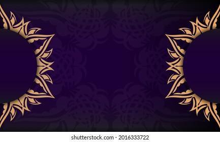 Purple luxury background with abstract mandala ornament. Elegant and classic vector elements with space for your text.