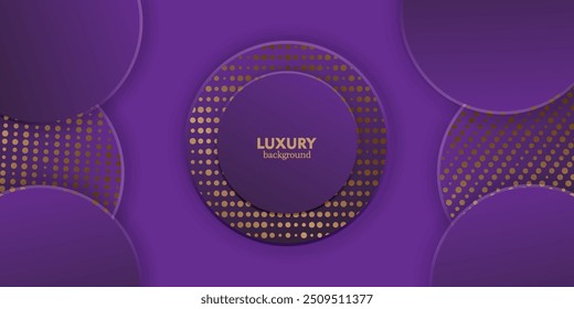 Purple luxury background with purple circle elements and light ray effect decoration Vector Illustration.