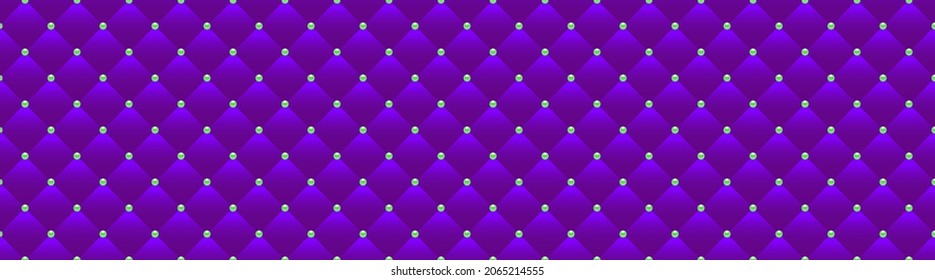 Purple luxury background with green beads and rhombuses. Vector illustration. 