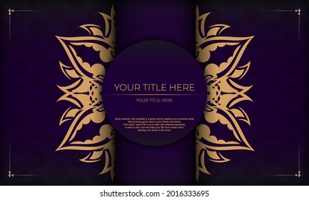 Purple luxury background with Indian ornaments. Elegant and classic vector elements ready for print and typography.