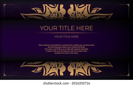 Purple luxury background with Indian ornaments. Elegant and classic vector elements ready for print and typography.