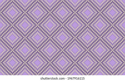 Purple luxury background with small pearls and rhombuses. Seamless vector illustration. 