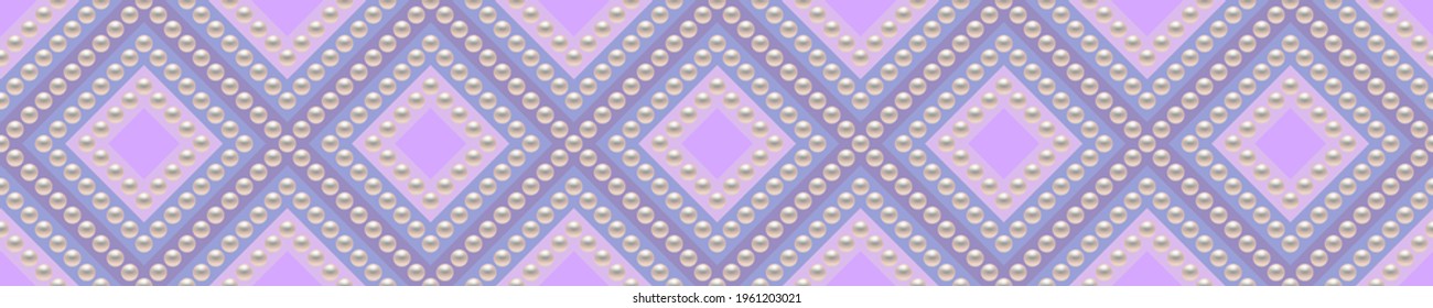 Purple luxury background in soft colors with small pearls and rhombuses. Seamless vector illustration. 