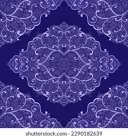 Purple luxury vector seamless pattern. Ornament, Traditional, Ethnic, Arabic, Turkish, Indian motifs. Great for fabric and textile, wallpaper, packaging design or any desired idea. 