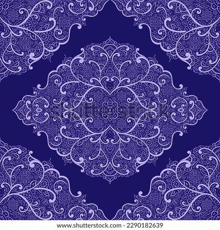 Purple luxury vector seamless pattern. Ornament, Traditional, Ethnic, Arabic, Turkish, Indian motifs. Great for fabric and textile, wallpaper, packaging design or any desired idea. 
