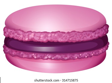 Macarón morado con crema	 ilustración