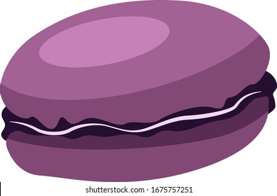 Purple macaroon, illustration, vector on white background.
