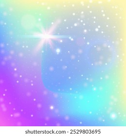 Purple Magic Hologram. Girl Gradient. Fairy Background. Holographic Mystical Invite. Pink Galaxy Invitation. Blue Abstract Pattern. Princess Backdrop. Stars Girl Gradient.