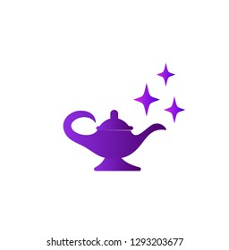 purple magic lamp logo icon designs vector