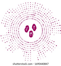Purple Magic runes icon isolated on white background. Abstract circle random dots. Vector Illustration