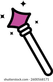 Purple Magic Wand With Sparkles