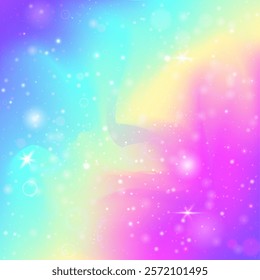 Purple Magical Invitation. Fairy Background. Pink Rainbow Pattern. Iridescent Mystical Mesh. Blue Sparkles Hologram. Princess Gradient. Magic Backdrop. Neon Princess Gradient.