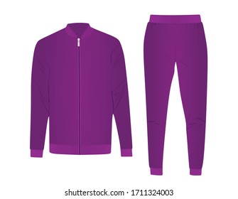 Purple male tracksuit. vector illustration