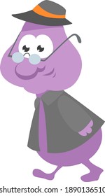 Purple man , illustration, vector on white background