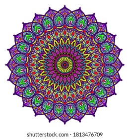 Purple mandala 24 degres, decorative urnamental design, vector eps10