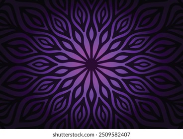 Purple mandala dark line geometry background. vector illustration.