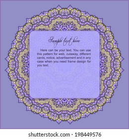 Purple mandala frame