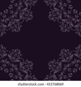 purple mandala pattern design. Vintage ethnic background frame. Vector illustration.