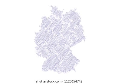 Purple map of Germany.