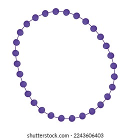 purple mardi gras necklace over white