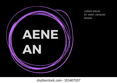 purple marker or pen text selection on black background vector template. marker circle text selection. premium vector template. Pen or pencil circle