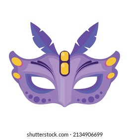 purple mask illustration of mardi gras
