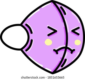 Purple mask, illustration, vector on white background