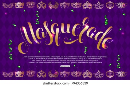 Purple masquerade background. Vector illustration