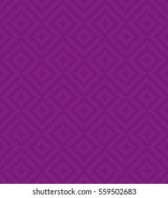 Purple Meander Pixel Art Pattern. Neutral Seamless Pattern for Modern Design in Flat Style. Tileable Greek Key Vector Background.