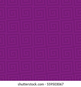 Purple Meander Pixel Art Pattern. Neutral Seamless Pattern for Modern Design in Flat Style. Tileable Greek Key Vector Background.